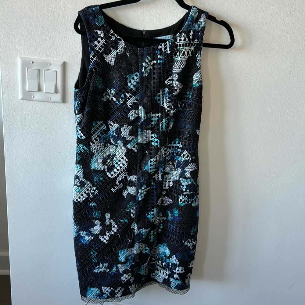Antonio Melani | Size 6 Navy Floral Sheath Lace Dress Shower Spring Cocktail
